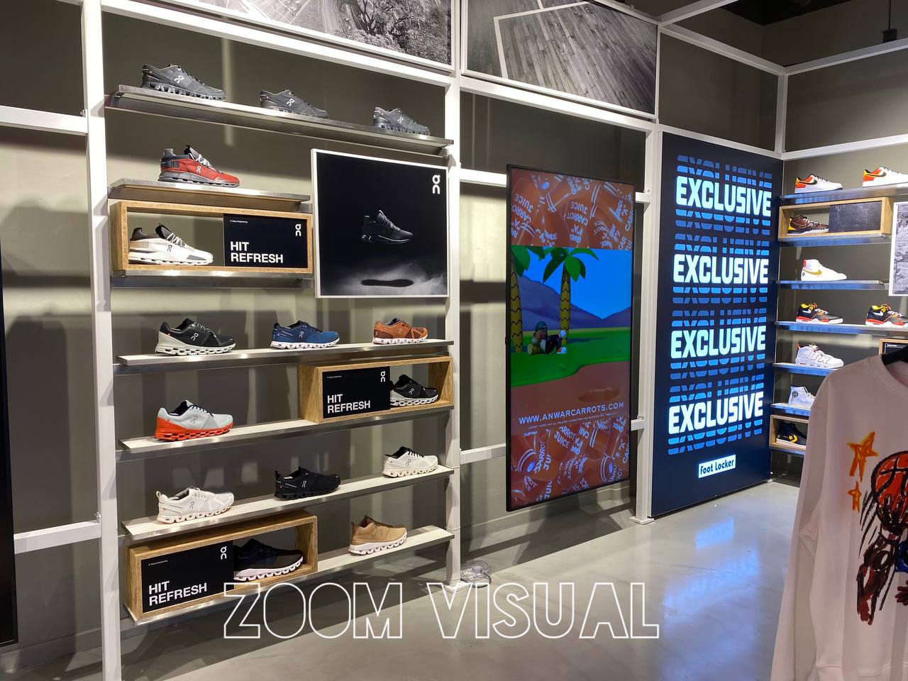 Digital Signage Display at Foot Locker advertising their promotion