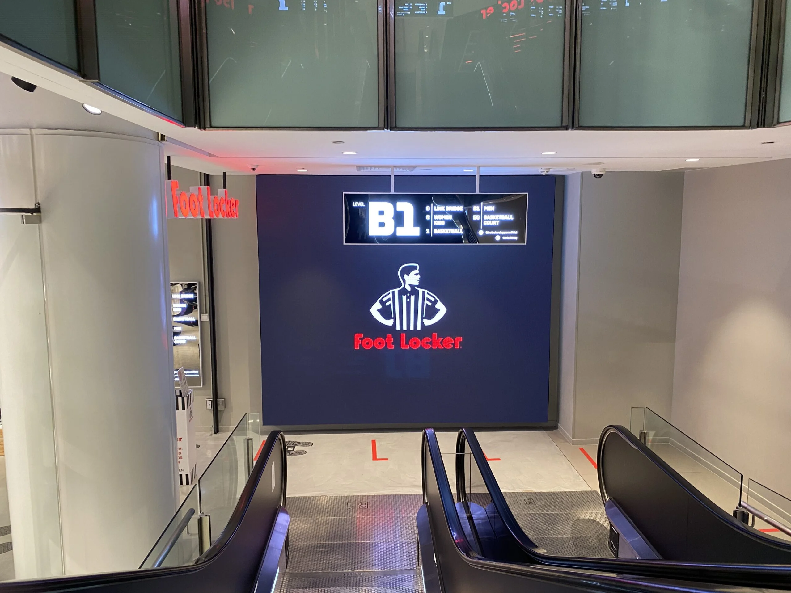 Indoor LED Screen at the entrance of Foot Locker, Orchard Gateway