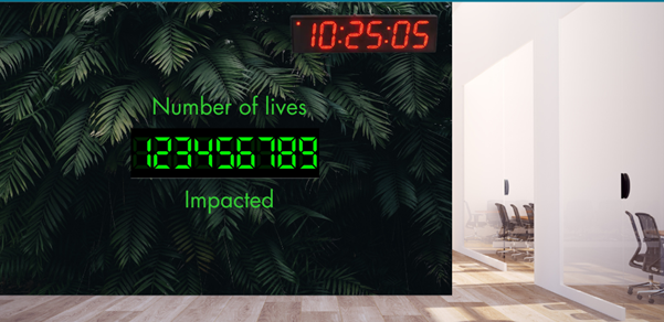 LED Digital Clocks on a wall