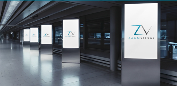 A row of Standing Mobile Kiosk being displayed.