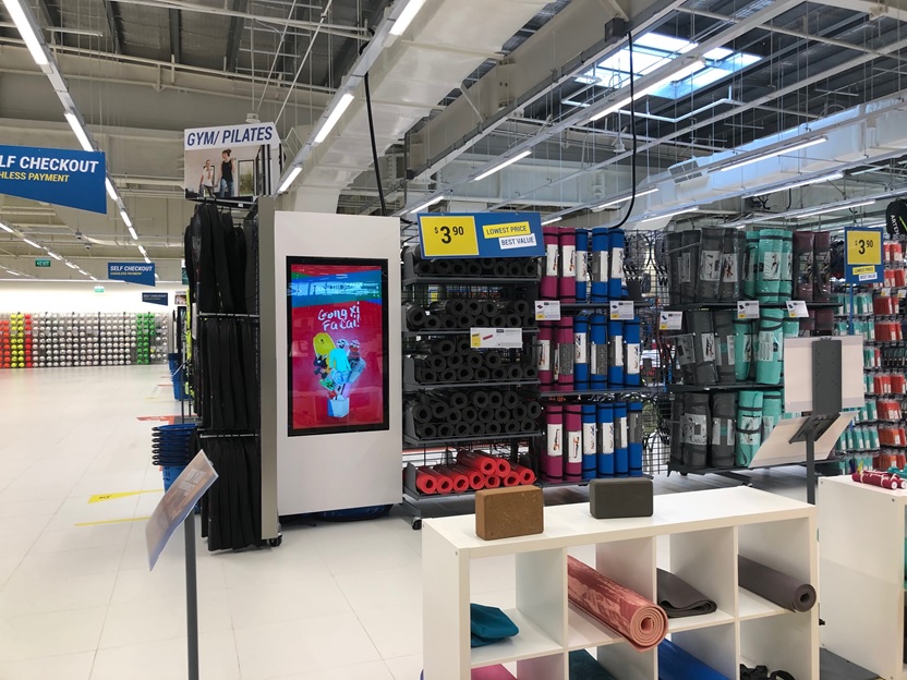 Standing Mobile Kiosk at Decathlon Singapore Lab