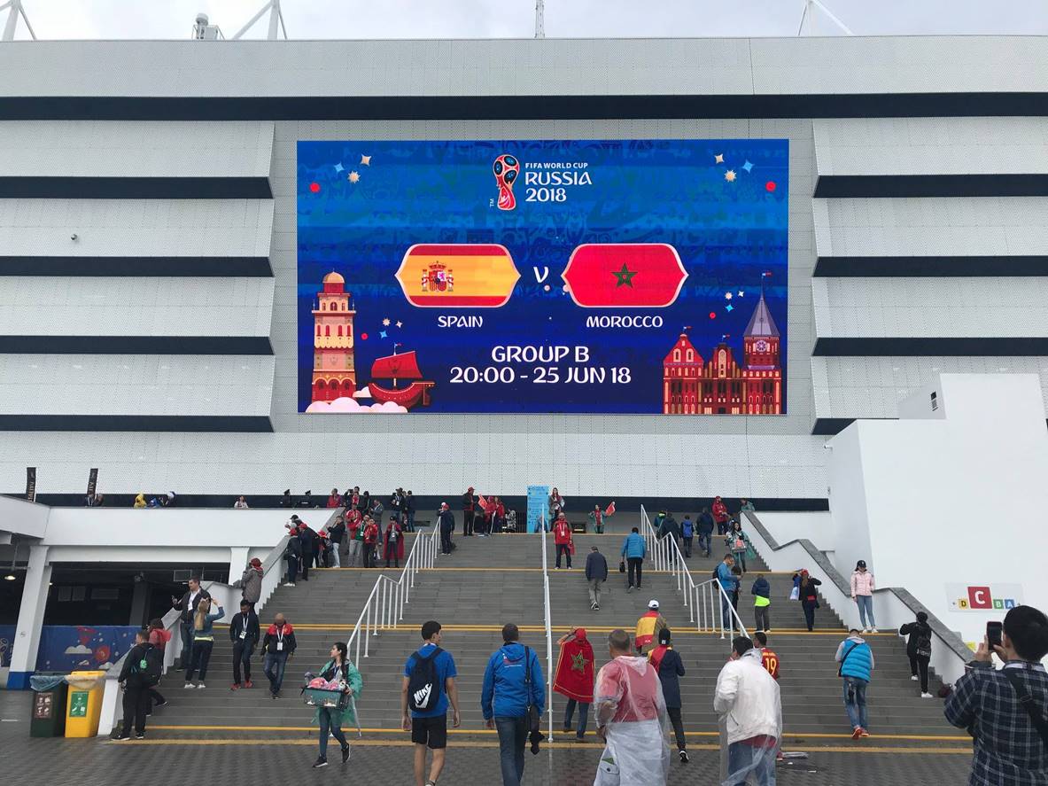 Outdoor LED Screen being used at World Cup 2018 Kaliningrad Stadium.