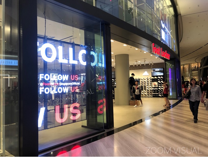 Transparent LED Film at Foot Locker - Jewel Changi Airport
