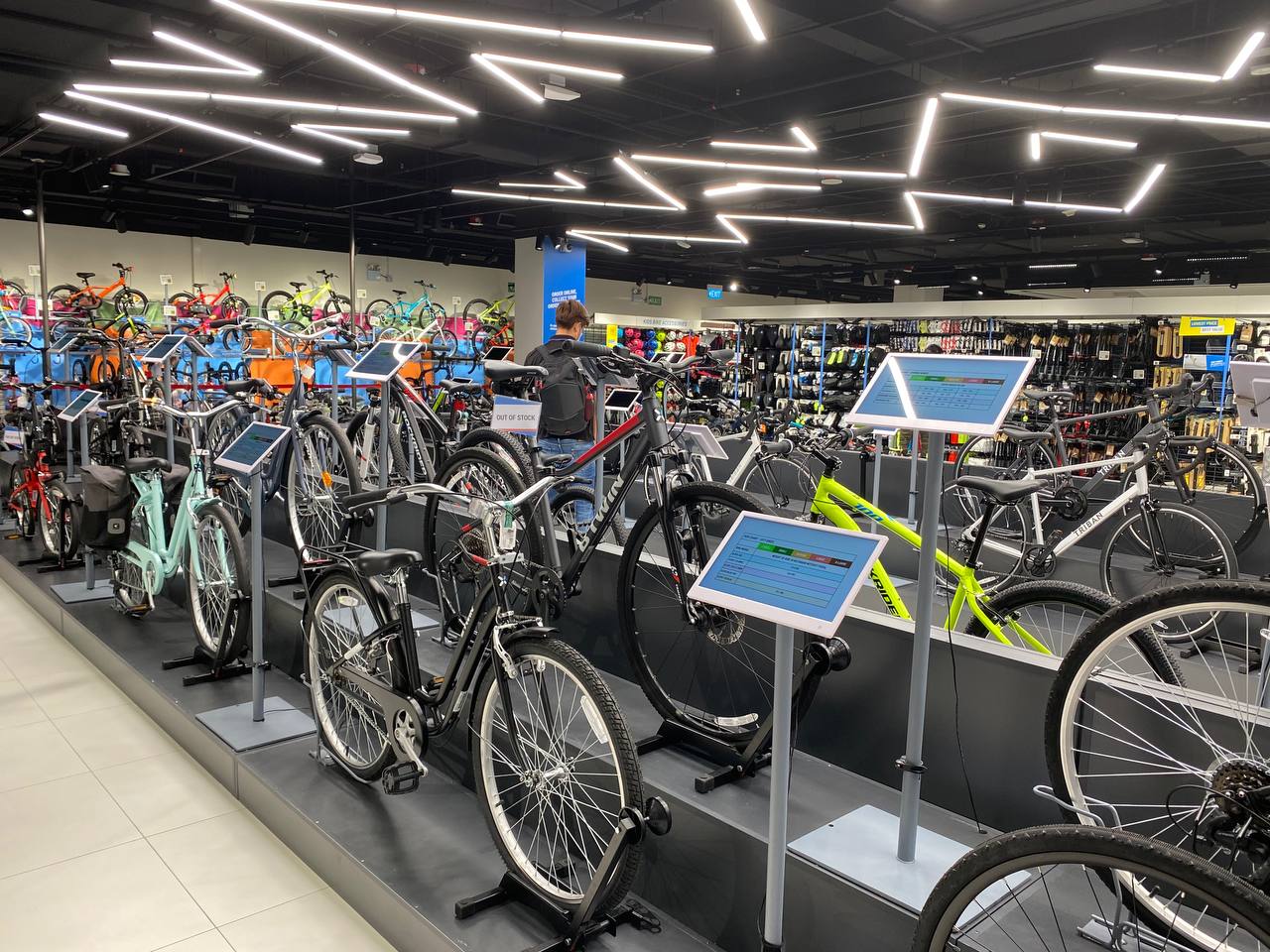 Digital Signage Display being used at Orchard Central Decathlon Bicycle Section.