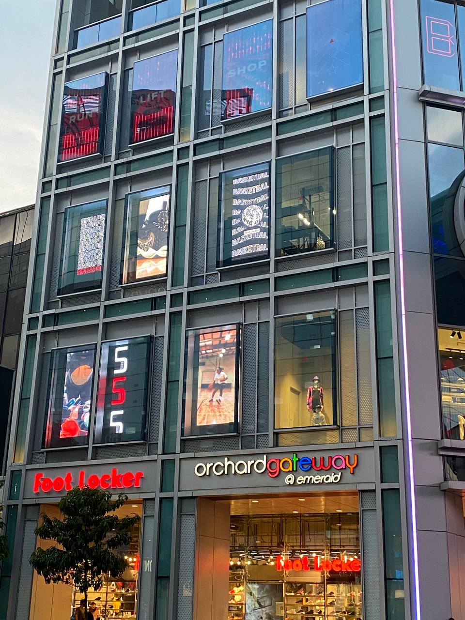 Digital Signage Display being used at the windows of the building of Orchard Gateway