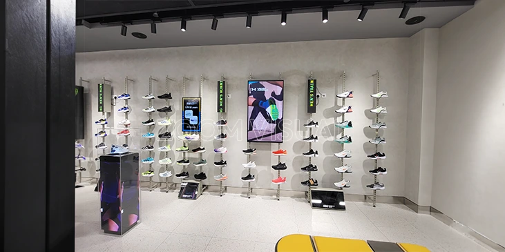 Digital signage used in the shoes section of Sun sand and sports.