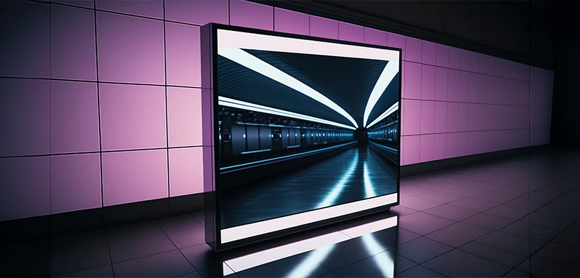A Indoor LED Screen in a displayed in a room