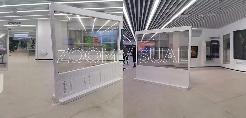 2 Different Views of OLED Transparent LED Screen