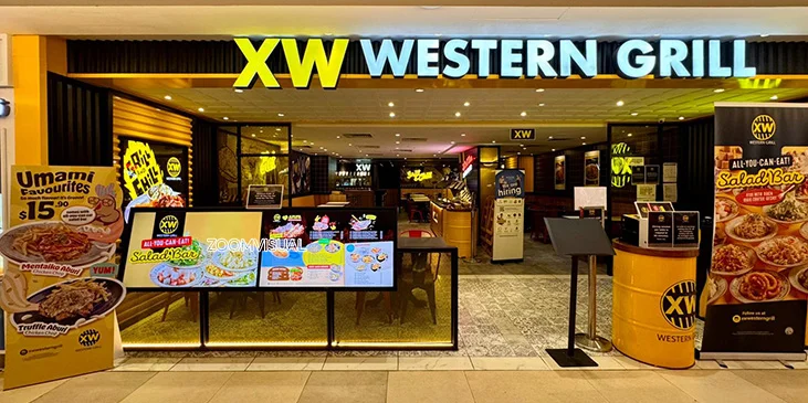 Digital Signage Display used at XW Western Grill to show their menu
