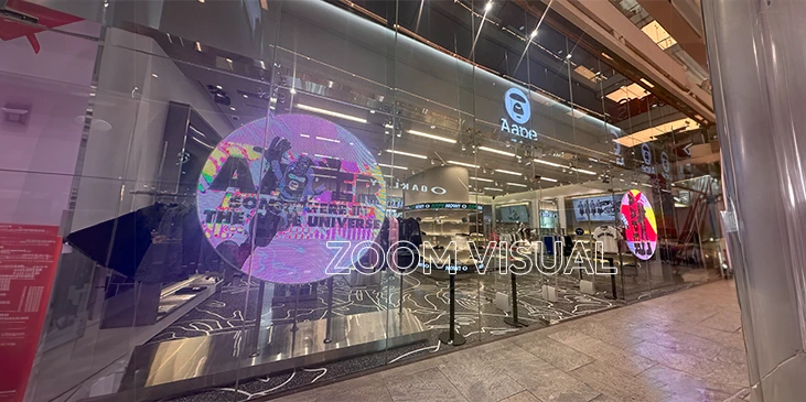 Transparent LED Screen at Aape Retail Store At Somerset 313