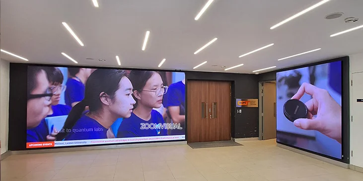 NUS using Zoom Visual's Indoor LED Screen at their Quantum Labs