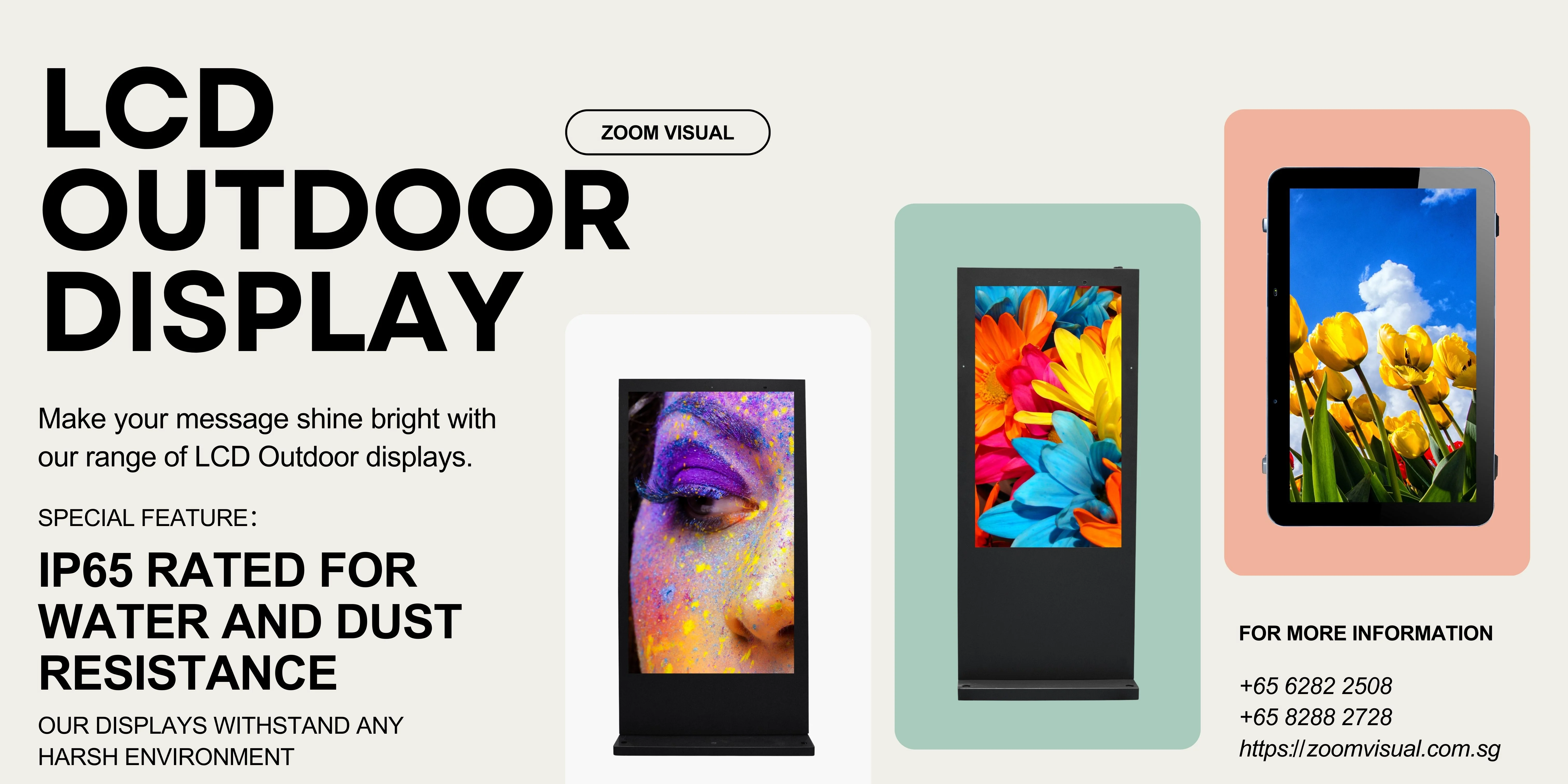 A variety of Outdoor LCD Displays.