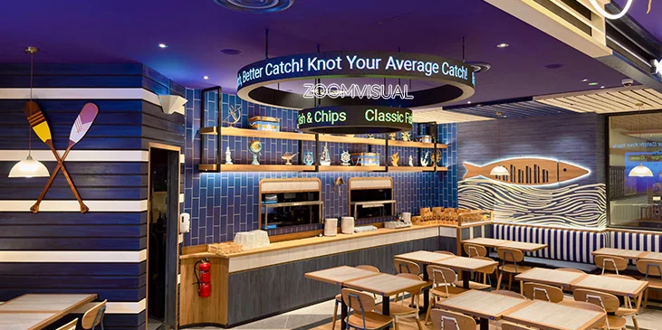 LED Ticker at BatterCatch Bedok Mall displaying real time updates and promotions