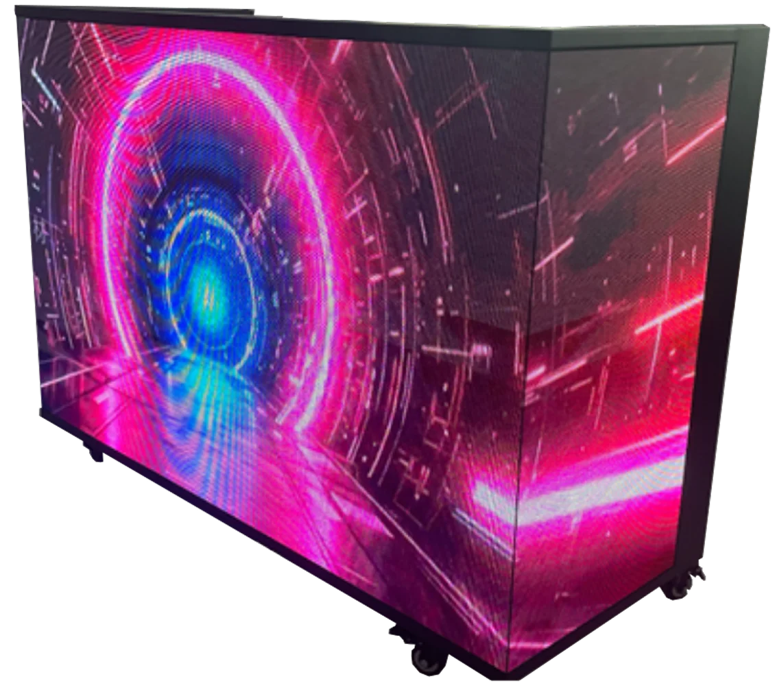 DJ Counter GOB LED Display D Series with a regular right-angle design and minimalist frame.